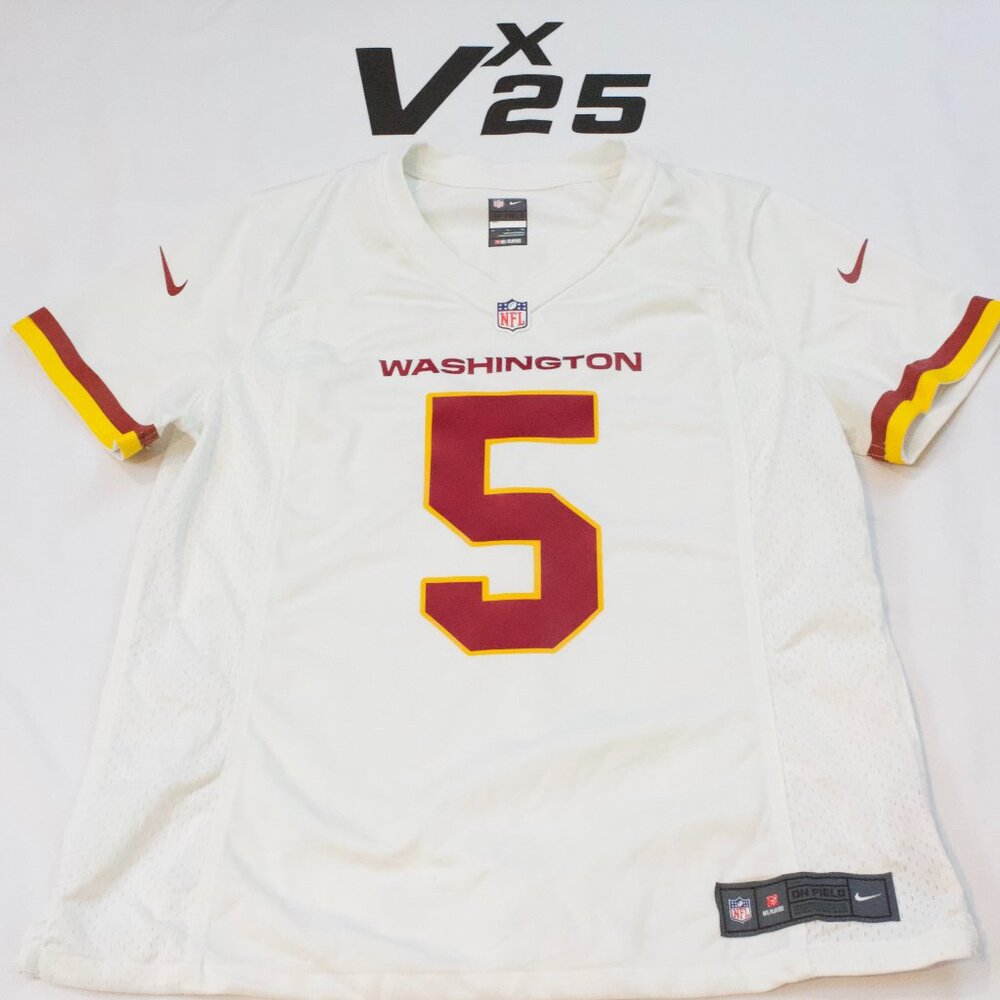 Women's Nike On Field Washington Commanders Jayden Daniels White Jersey Size XL